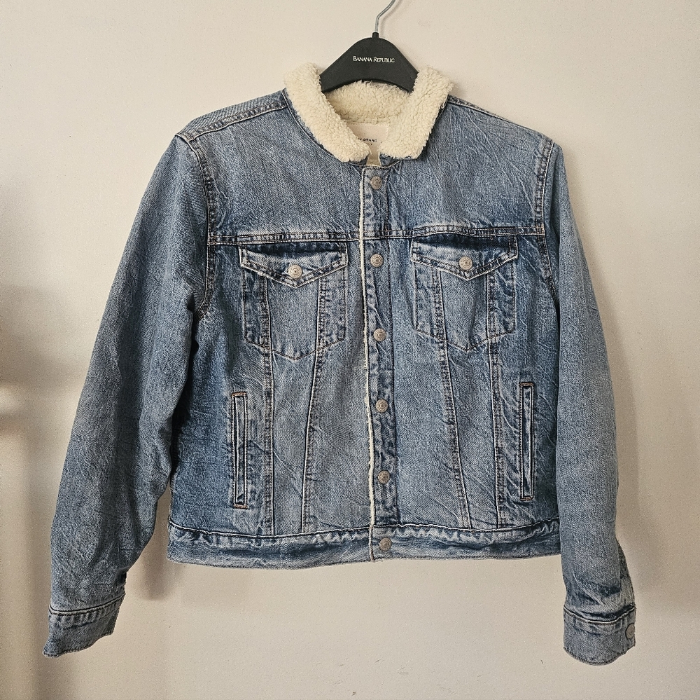 🍀Lucky Brand Classic Trucker Denim Jacket - Womens Sz XL Sherpa